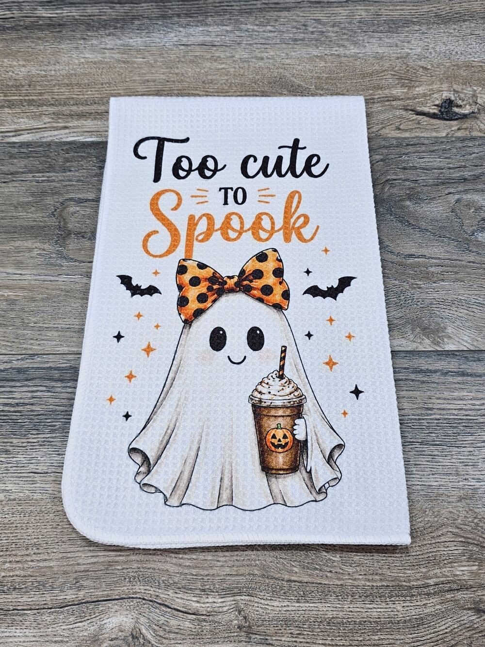 Too Cute to Spook Halloween Kitchen Towel Cute Ghost Farmhouse Decor